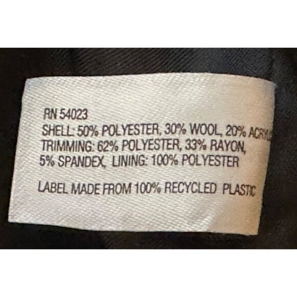 Women's GAP Black White Coat w/Zip Pockets Polyester Wool Blend Size L (READ) - Picture 12 of 16